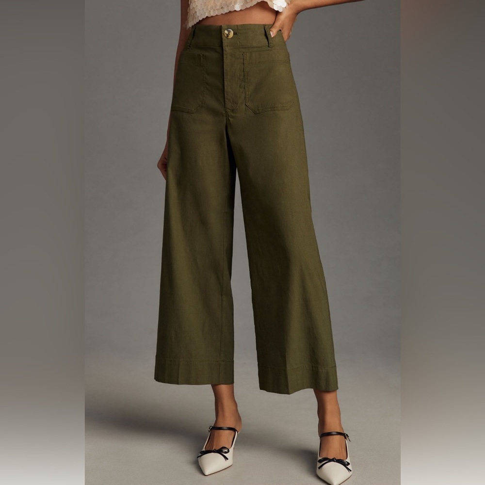Anthropologie Colette Cropped Wide Leg Pant